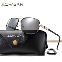 AOWEAR-Gafas De Sol Retro para Hombre, lentes De Sol polarizadas rectangulares con espejo, cuadradas, para conducir 2024 - compra barato