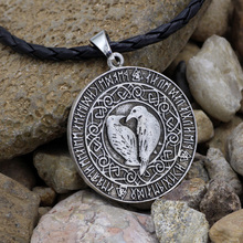 youe shone Norse Odin Vikings Valknut Raven Rune Knot Amulet Necklace Pendant Nordic Talisman 2024 - buy cheap