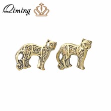 QIMING Viking Kitty Cat Brincos Antique Ouro Animais Gatos Persas Eslavo Originais Mulheres Jóias Indiano Do Vintage Bonito Brinco 2024 - compre barato