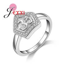 Высокое качество 925 Серебряные кольца CZ кубический цирконий в форме пятиугольника Свадебные ювелирные изделия австрийский кристалл кольцо 2024 - купить недорого