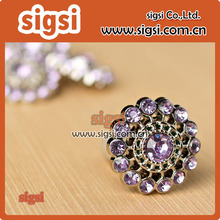 Purple flower style color crystal acrylic rhinestone button for garniture 2024 - buy cheap