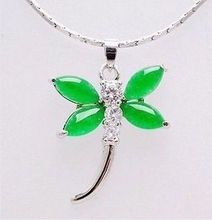 Free shipping Wholesale  SHIPPING HH##HH##Beautiful Green  Dragonfly pendant necklace 2024 - buy cheap