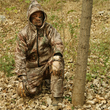 Winter Outdoor Warm Fleece Clothing real tree Bionic Camouflage Hooded Hunting Ghillie Suit Jacket Pants and hat gloves 2024 - buy cheap