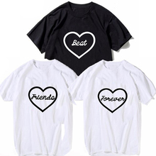 Love   Heart Printed T Shirt Lover T-shirts Best Friend Forever Tee Shirt Women Harajuku Casual Tops Female T-shirt Tees 2024 - buy cheap