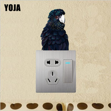 Yoja adesivo de interruptor de parede colorido, personalizado, papagaio, para sala de estar, quarto, decalques 10ss0358 2024 - compre barato