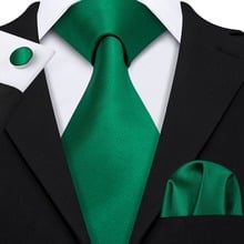  Luxury Brand Green Ties Gifts For Men 100% Silk Barry.Wang NeckTies Handkerchief Cufflinks Set For Wedding Business LS-5115 2024 - buy cheap