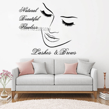 Eyelashes Wall Decal Lashes&Brows Decals Wall Stickers For Girls Room Lashes Decal Beauty Salon Shop Wallpapers Decor Hot LC879 2024 - buy cheap