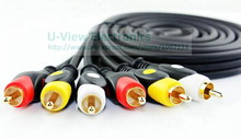 3M chapado en oro tres RCA macho a tres RCA macho enchufe Audio Video TV-AV decodificador-Box conector Cable/envío gratis/1 Uds 2024 - compra barato