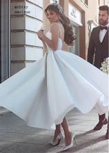 Backless Vestido De Noiva 2020 Cheap Wedding Dress Ball Gown Spaghetti Straps Satin Boho Dubai Arabic Wedding Gown Bridal 2024 - buy cheap