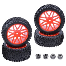 4Pcs Rubber 1/10 Buggy Tires Front / Rear Insert Sponge & Wheel Hex 12mm For RC 1/10 Off Road Buggy Warhead Model Car 2WD 4WD 2024 - buy cheap
