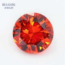 Orange 0.8~10mm Round Shape Cubic Zirconia AAAAA Brilliant Cut Loose CZ Stone Synthetic Gems For Jewelry Free shipping 2024 - buy cheap