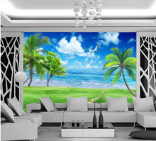 Papel tapiz fotográfico con paisaje costero, Simple y moderno, para sala De estar, mesita De noche, Mural De pared, Papel De pared 3D Paisagem 2024 - compra barato