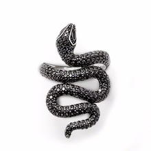 Trendy Silver Color Cubic Zirconia Snake Rings Glam Cool Men and Women Jewelry Casual Sporty Untuk Wanita Bijoux Gaya Perhiasan 2024 - buy cheap