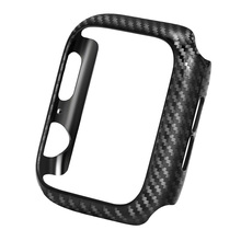 Легкий защитный чехол из углеродного волокна для Apple Watch Series 5, 4, 3, 2, бампер для iWatch 40/44/38/42 мм, аксессуары в рамке 2024 - купить недорого