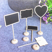 3Ps/Set Creative Mini Wooden Chalk Blackboard Wedding Decorations Restaurant Table Number Plate Home Decoration Party Supplies.B 2024 - buy cheap