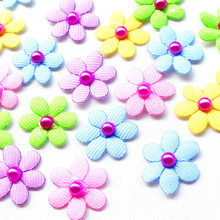 suoja 50pcs/pack flower felt padded applique with pearl Crafts for garment accessories and Girl Hair Jewelry Decoration 30 2024 - buy cheap