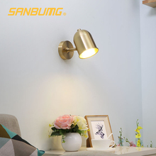 DARHYN-candelabro de pared nórdico moderno, lámpara de noche para dormitorio, giratorio, Base de espejo dorado, luces de pared ovaladas 2024 - compra barato
