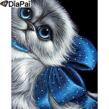 Diafai faça você mesmo 5d pintura de diamantes "animal gato" ponto cruz redondo bordado artesanal arte de strass a25748 2024 - compre barato