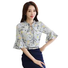 Female Chiffon Blouse Women  Summer Floral Print  Shirt Fashion Women's Half Sleeve Top Women's Casual  Tops 2024 - buy cheap