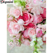 Dispaint Full cuadrado/redondo taladro 5D DIY diamante pintura "paisaje con flor de Rosa" 3D bordado punto de cruz decoración del hogar regalo A18422 2024 - compra barato