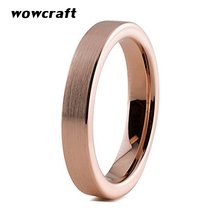 4mm Rose Gold Womens Tungsten Rings Wedding Band for Women Pip Cut Simple Style Matte Finish/Polished Shiny Comfort Fit 2024 - buy cheap