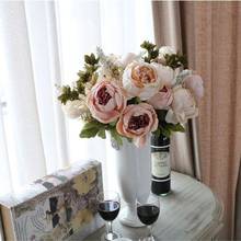 Винтажный Шелковый Букет пионов, искусственные цветы, свадебные украшения для дома, несколько вариантов 2024 - купить недорого