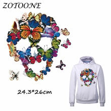 ZOTOONE Big Iron on Patches for Clothes Heat Transfer Butterfly Face Patch Washable T Shirt Stickers for DIY Accessory Applique 2024 - buy cheap