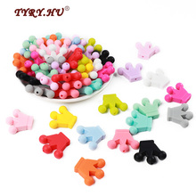 TYRY.HU 10pc Mini Crown Silicone Loose Beads Food grade Baby Chewable Teething Toys Nursing Accessories DIY Necklace BPA Free 2024 - buy cheap