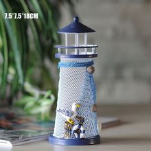 House Home Ornament Furnishing Maritime Crafts Beacon Decoration Lighthouse High Nautical Lighthouse Tea Light Candle Holder 2024 - buy cheap