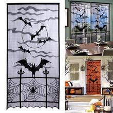 Cortinas decorativas de Halloween para puerta, decoración del hogar o ventana, fiesta de Halloween con murciélagos, 40x84 pulgadas, 1 unidad 2024 - compra barato
