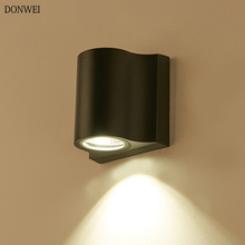 DONWEI-Lámpara de pared impermeable para exteriores, luz LED de pared de 10W, AC90-260V, de aluminio, para Patio, jardín, porche, pasillo 2024 - compra barato