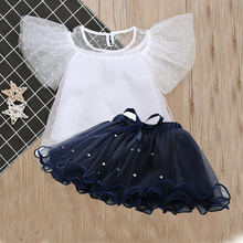Humor Bear/комплект одежды для маленьких девочек Футболка с рукавами Feifei + платье с жемчугом, комплект одежды для детей комплект одежды для девочек 2024 - купить недорого