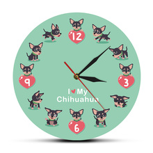 Cute Chi-chi Chihuahueno Cartoon Wall Clcok I Love My Chihuahua Unique Wall Art Modern Acrylic Wall Clock Decorative Wall Watch 2024 - buy cheap