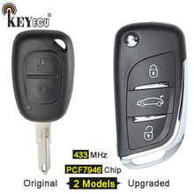 KEYECU 433MHz PCF7946 Chip 2 3 Button Original/ Updraded Flip Remote Car Key Fob for Renault Kango Master Traffic Movano NE72 2024 - buy cheap