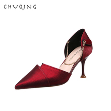 CHUQING-zapatos de tacón alto con punta en pico para mujer, calzado de charol, para boda 2024 - compra barato