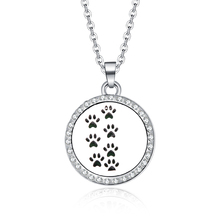 Footp shape  Aroma Necklace Magnetic Stainless Steel Aromatherapy Essential Oil Diffuser Perfume  Locket Pendant 2024 - buy cheap