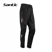 Santic Pro мужские брюки для велоспорта Длинные Зимние флисовые термальные горные шоссейные штаны для горного велосипеда ветрозащитные Брюки велосипедные брюки одежда 2024 - купить недорого
