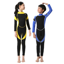 Неопреновые гидрокостюмы с длинными рукавами, костюмы для дайвинга для мальчиков и девочек, детские рашгарды, один предмет, для серфинга, плавания, сноркеля, для детей #292553 2024 - купить недорого