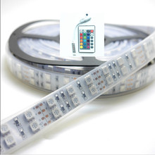 16.4FT Double Row 5050 rgb led strip waterproof ip67 600 Leds neon Light Rope Flexible ribbon light garland 12V CE RoHS x 5meter 2024 - buy cheap