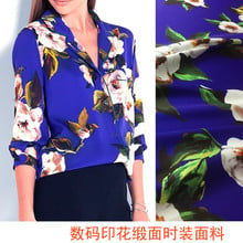 Advanced digital printing satin Women's fashion printed cloth Europe and the United States with the same pattern 2024 - buy cheap