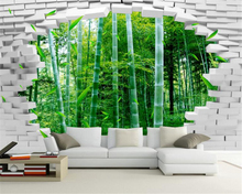 Beibehang-papel tapiz 3D con diseño de bosque de bambú para pared, Mural decorativo para dormitorio y habitación 2024 - compra barato