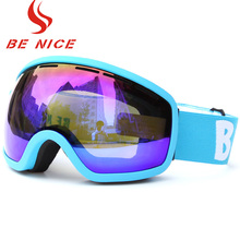 Benice-Gafas de esquí para mujer, lentes de doble capa, antiniebla, esférico grande, profesional, Multicolor, para Snowboard 2024 - compra barato