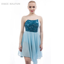 Vestido de baile de Ballet azul pálido para mujer, corpiño con lentejuelas, Ropa de baile de tul suave para niños y adultos, trajes de escenario lírico 17080 2024 - compra barato