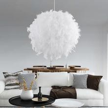 SOLLED 110-240V Pendant Light Feather Romantic Dreamy Droplight Bedroom Living Room Parlor Hanging Lamp 2024 - buy cheap