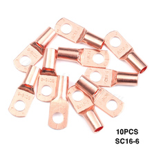 10Pcs SC Tinned Copper Ring Lug Wire Connectors Bare Battery Cable Terminals Assortment Kit SC16-6 2024 - buy cheap