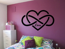 Pegatina de vinilo para pared, calcomanías de Arte de corazón de amor, pegatinas de pared con patrón de signo infinito, románticas, extraíbles, impermeables, B040 2024 - compra barato