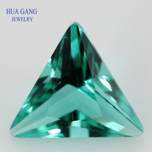 Og25 # formato triangular verde princesa corte contas de vidro soltas pedras sintéticas para joias tamanho 3x3 ~ 8x8mm frete grátis 2024 - compre barato
