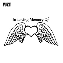 YJZT 16.7*8.7CM In Loving Memory Of Heart Angel Cool Design Car Sticker Vinyl Decal Black/Silver Covering The Body C20-1527 2024 - buy cheap