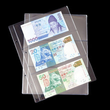 Páginas de papel para dinero, 2/3/4 bolsillos, 19,4x25,2 cm, soporte para billetes, colección de páginas de álbum, 5 uds. 2024 - compra barato