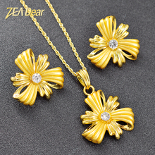 ZEA Dear Jewelry Hot Selling Big Flower Jewelry Set For Women Necklace Earrings Pendant Romantic Jewelry Findings For Engagement 2024 - buy cheap